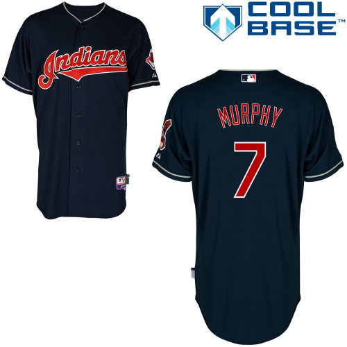 David Murphy #7 MLB Jersey-Cleveland Indians Men's Authentic Alternate Navy Cool Base Baseball Jersey